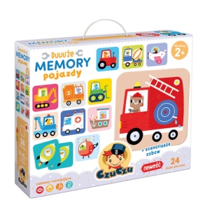 CzuCzu 6706476 Układanka edukacyjna Memory duuuże pojazdy